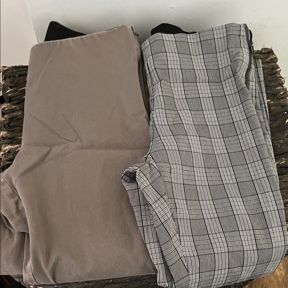 Gray Plaid and Tan Work Pants